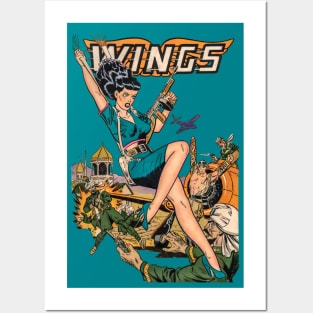 Sexy Girl with Weapon Wings Comic Posters and Art